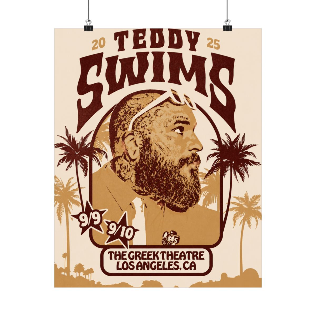 Los Angeles Concert Poster | Teddy Swims - alternate angle 5, merchandise